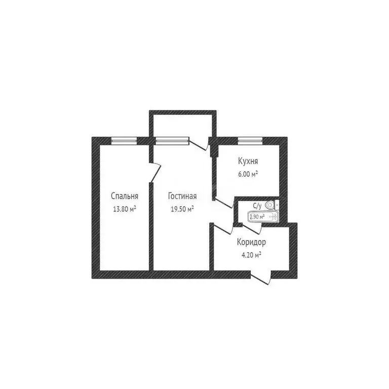 2-комнатная квартира: Салават, улица Калинина, 48 (46.4 м) - Фото 1