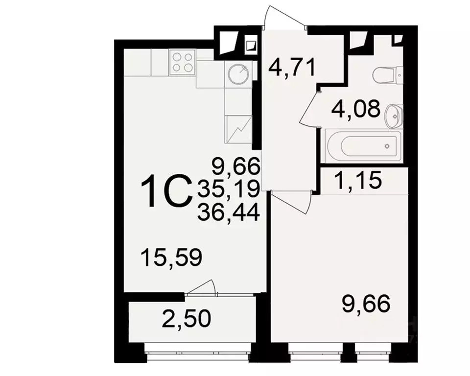 1-к кв. Рязанская область, Рязань ул. Чкалова (35.19 м) - Фото 1