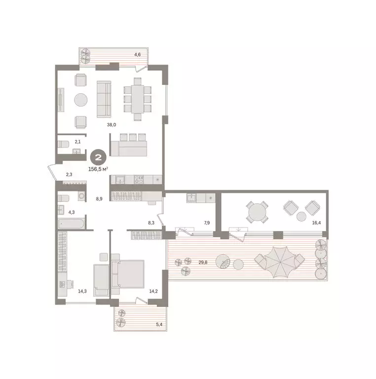 2-комнатная квартира: Новосибирский район, рабочий посёлок Краснообск, ... - Фото 2