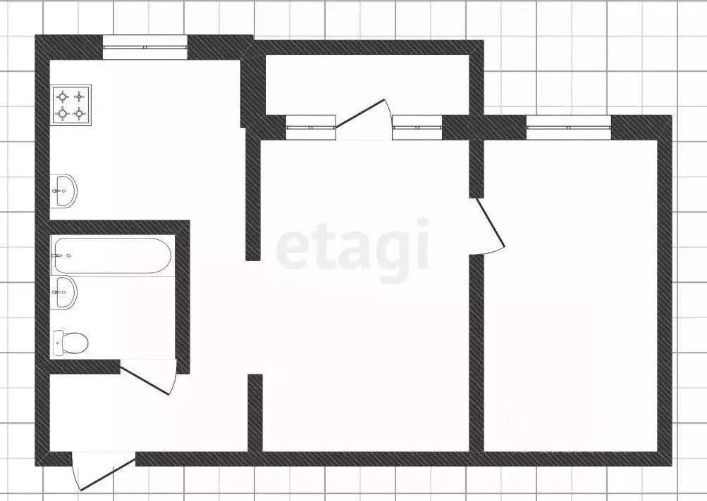 2-к кв. Липецкая область, Липецк Матырский мкр, ул. Физкультурная, 15 ... - Фото 2