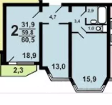 2-к кв. Московская область, Ленинский городской округ, Дрожжино пгт ш. ... - Фото 2