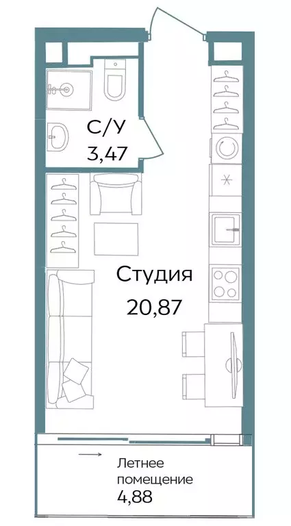 Квартира-студия: Республика Крым, Саки, курортный кластер Темпо (29.22 ... - Фото 0