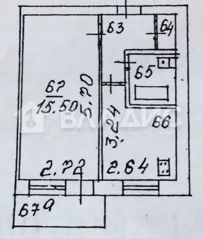 1-к. квартира, 29,9 м, 5/5 эт. - Фото 0