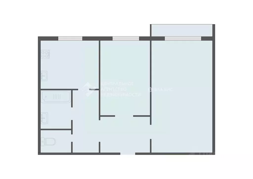 2-к кв. Рязанская область, Рязань Московский р-н, ул. Новаторов, 7 ... - Фото 1