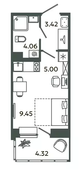 Квартира-студия: городской посёлок Новоселье, Аннинская улица, 4 ... - Фото 1