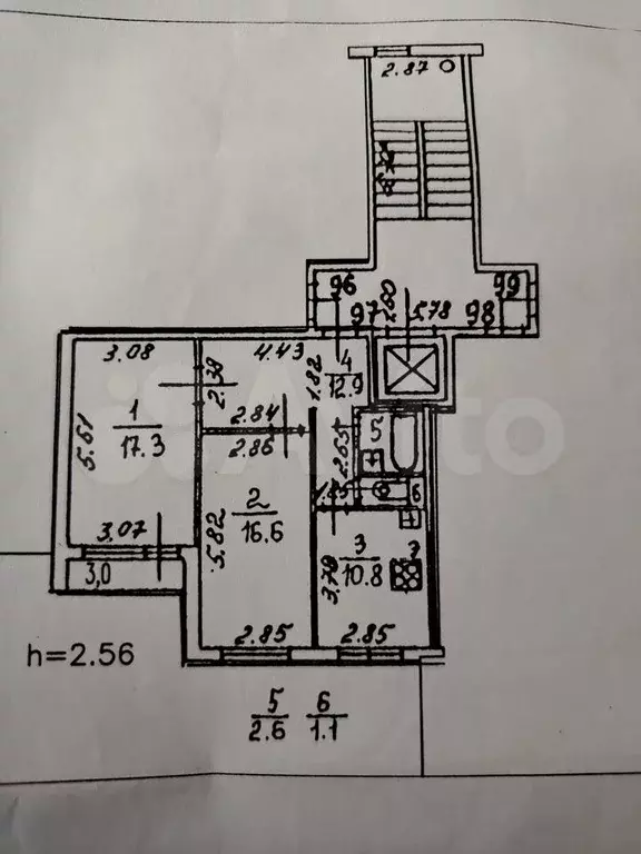 2-к. квартира, 61,3 м, 9/9 эт. - Фото 0