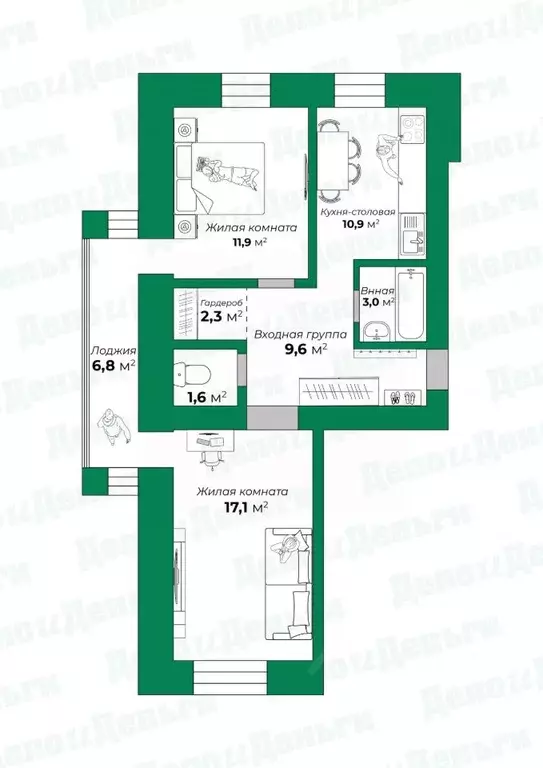 2-к кв. Кировская область, Киров ул. Мира, 29 (59.8 м) - Фото 1