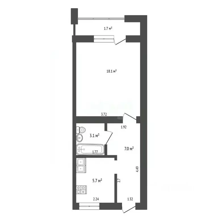 1-к кв. Крым, Феодосия муниципальный округ, Приморский пгт ул. Южная, ... - Фото 2