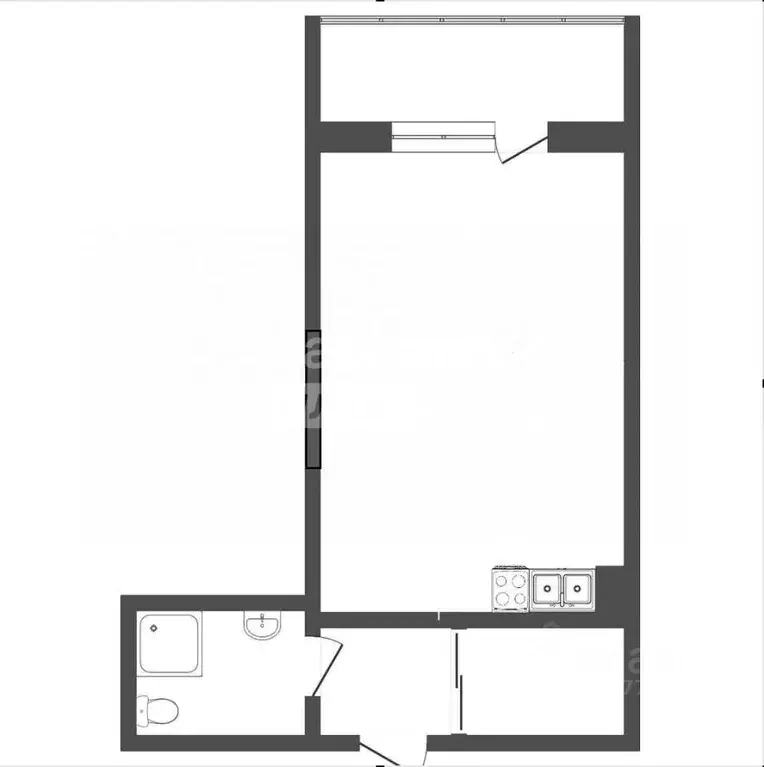 Студия Ханты-Мансийский АО, Сургут тракт Тюменский, 4 (28.7 м) - Фото 1