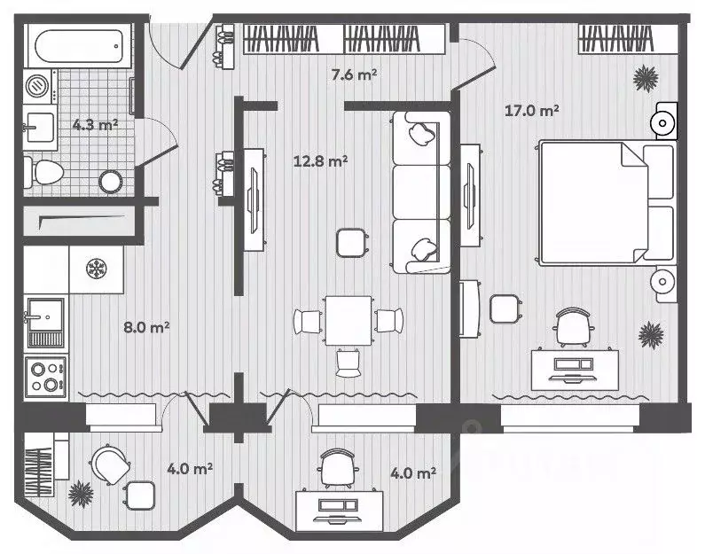 2-к кв. Приморский край, Надеждинский район, пос. Тавричанка  (53.7 м) - Фото 1