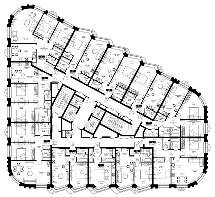 3-к кв. Москва Интеллигент жилой комплекс (66.9 м) - Фото 1