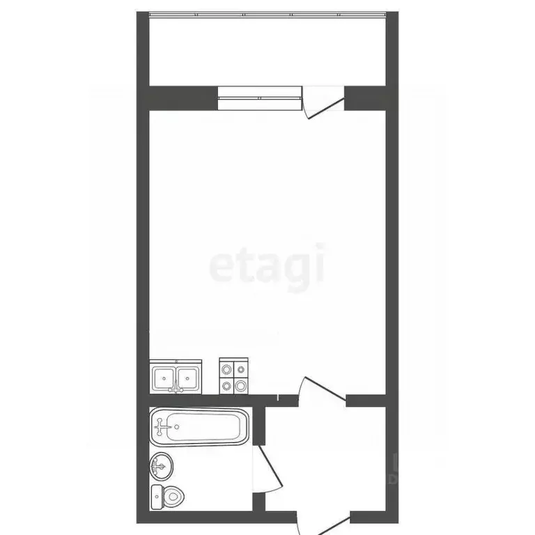 Студия Ханты-Мансийский АО, Сургут ул. Ивана Захарова, 12/1 (23.9 м) - Фото 1