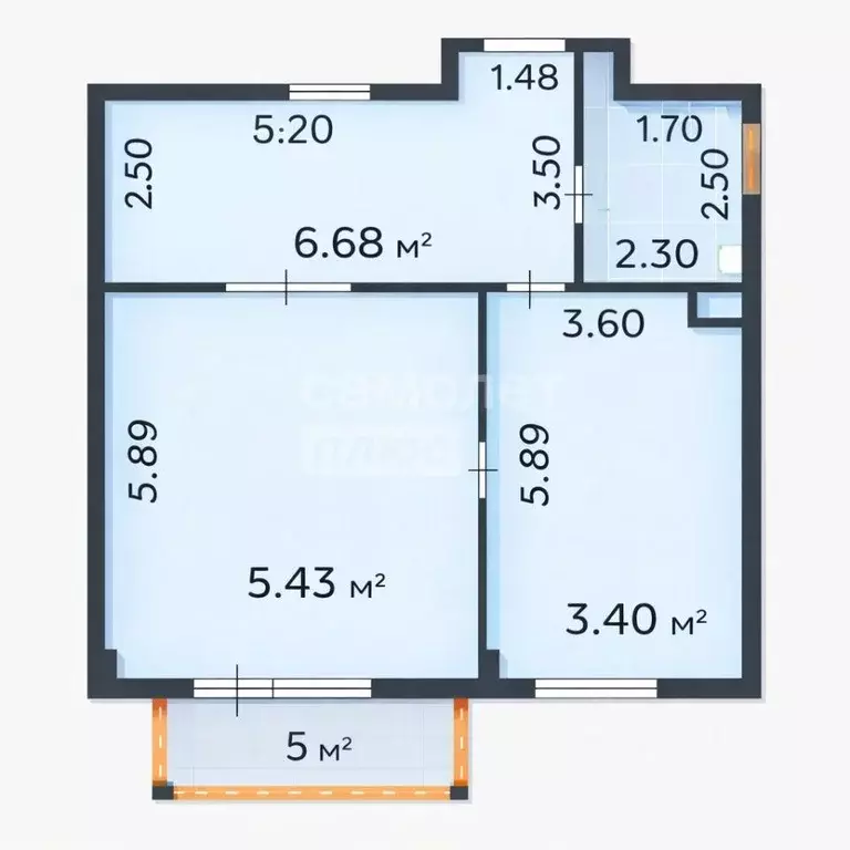 Квартира, 2 комнаты, 78.59 м - Фото 1