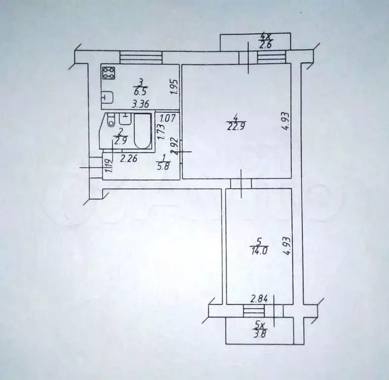 2-к. квартира, 54 м, 6/9 эт. - Фото 0