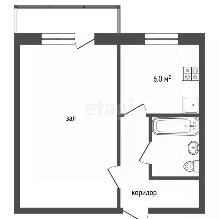 1-к кв. Пермский край, Добрянка Советская ул., 80 (30.0 м) - Фото 2