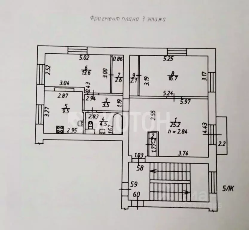 3-к кв. Санкт-Петербург 2-й Муринский просп., 19 (78.8 м) - Фото 2