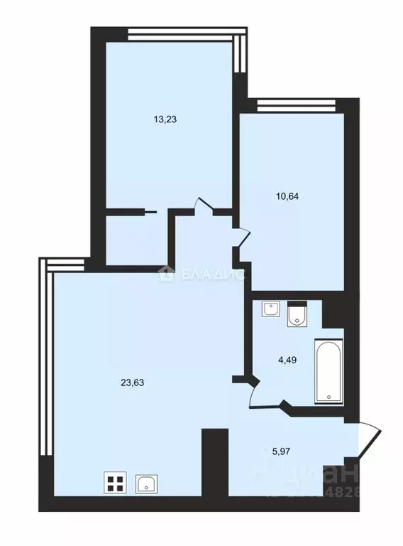 3-к кв. Москва 3-я Хорошевская ул., 19А (60.0 м) - Фото 1