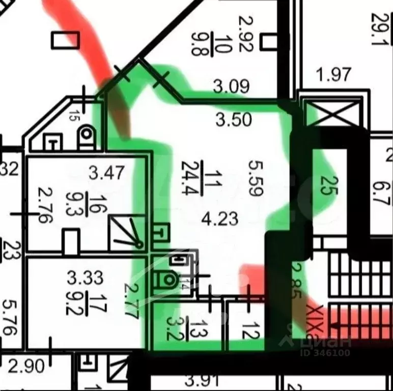 Помещение свободного назначения в Москва Кронштадтский бул., 47 (31 м) - Фото 1