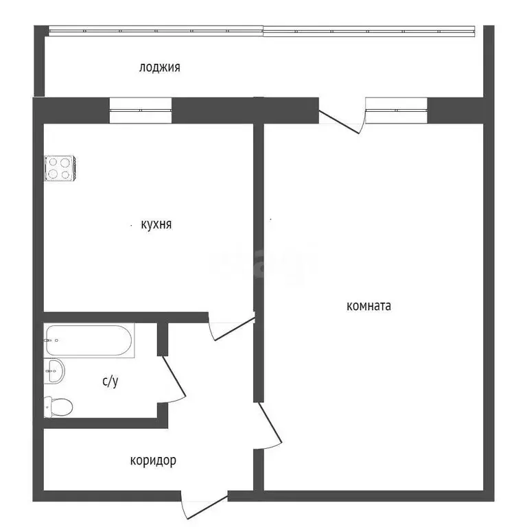 1-комнатная квартира: Курган, Профсоюзная улица, 5А (32.6 м) - Фото 1