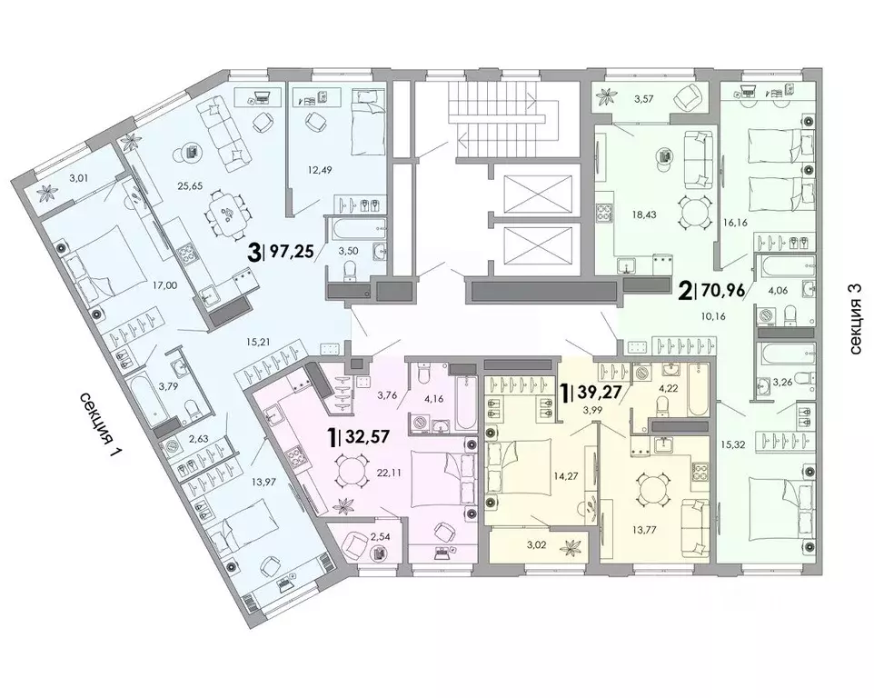 1-к кв. Владимирская область, Владимир Уно жилой комплекс (39.27 м) - Фото 2