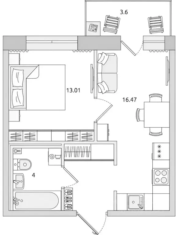 1-к кв. Ленинградская область, Мурино Всеволожский район, ул. Шоссе в ... - Фото 2