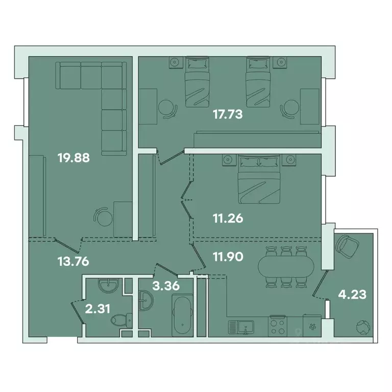 3-к кв. Иркутская область, Иркутск ул. Петрова, 18 (84.43 м) - Фото 0