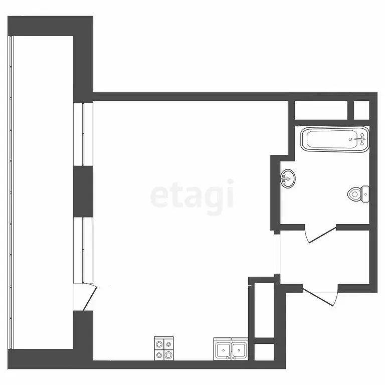 1-комнатная квартира: Тюмень, улица Мельникайте, 2к17 (44 м) - Фото 1