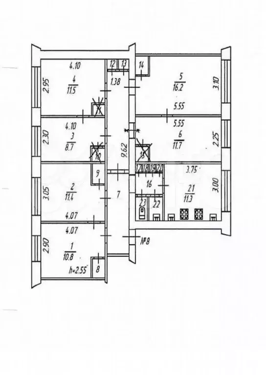 6-к. квартира, 36,6 м, 4/5 эт. - Фото 0