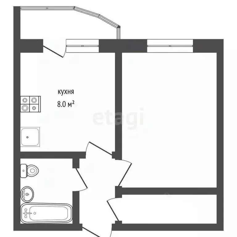 1-к кв. Ростовская область, Ростов-на-Дону ул. Берберовская, 30 (31.0 ... - Фото 0