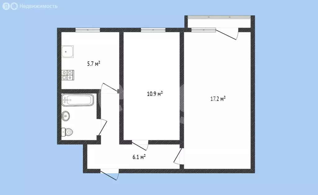 2-комнатная квартира: Черкесск, Интернациональная улица, 8 (43.5 м) - Фото 1