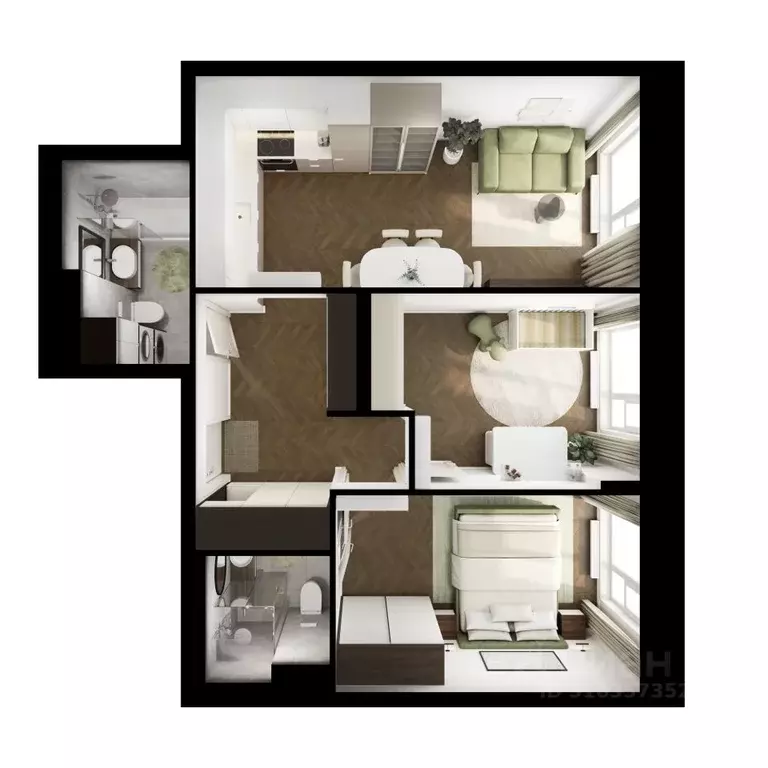 2-к кв. Бурятия, Улан-Удэ ул. Шмидта, 37А (55.73 м) - Фото 2