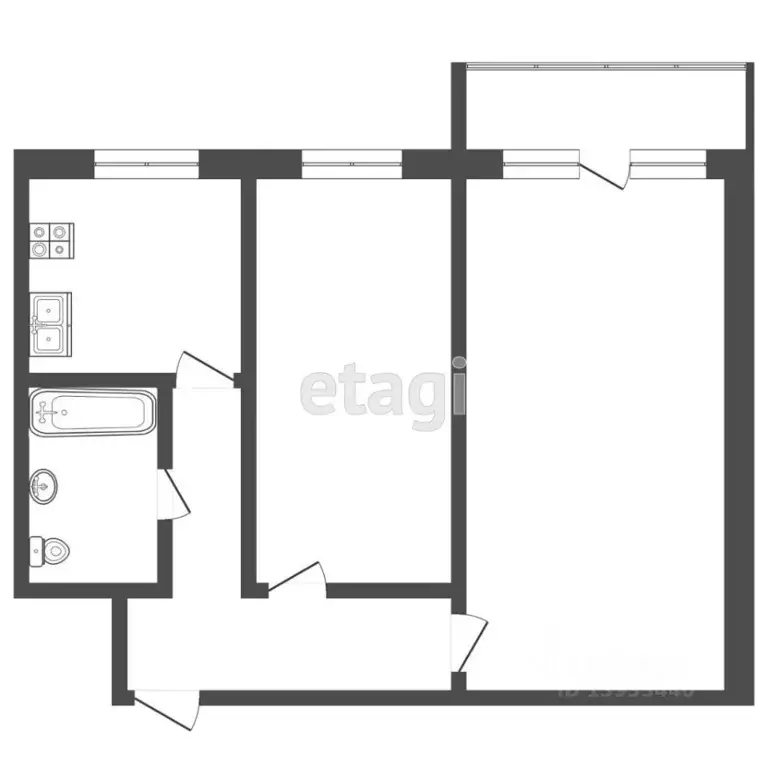 2-к кв. Тюменская область, Тюмень ул. Белинского, 18 (41.2 м) - Фото 1