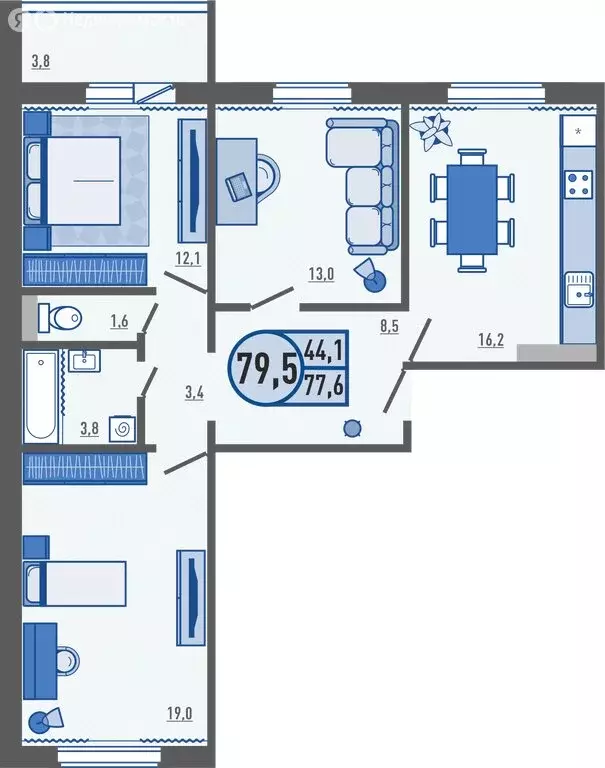 3-комнатная квартира: Орловский муниципальный округ, деревня ... - Фото 1