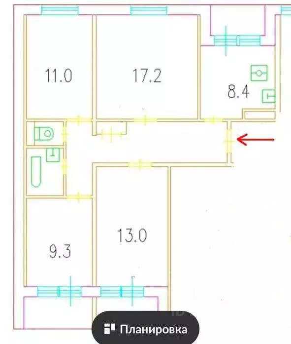 4-к кв. Москва Таллинская ул., 11К1 (80.5 м) - Фото 1