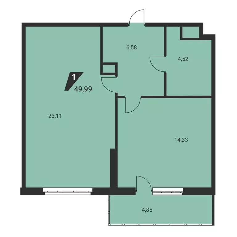 1-комнатная квартира: Екатеринбург, улица Громова, 26 (49.99 м) - Фото 1