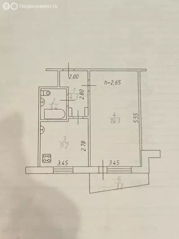 1-комнатная квартира: Казань, улица Серова, 6к1 (36 м) - Фото 1