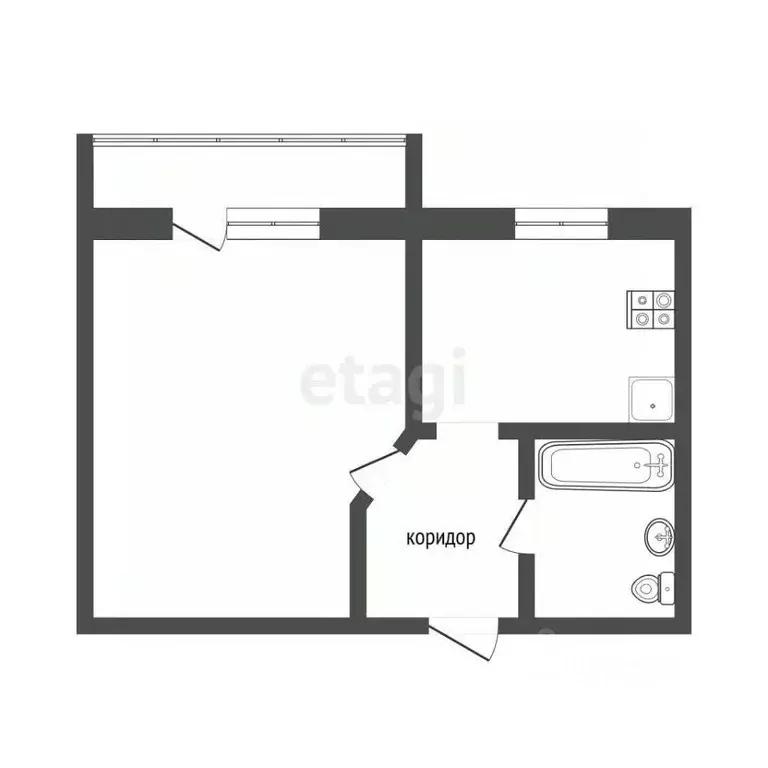 1-к кв. Севастополь ул. Маршала Геловани, 18 (22.6 м) - Фото 2