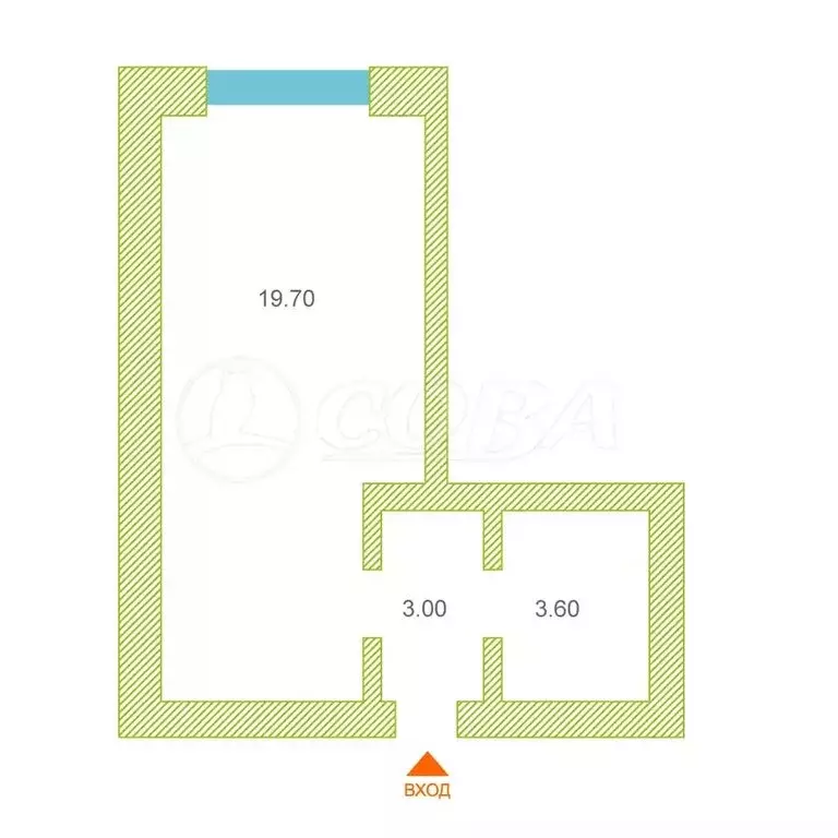 Квартира-студия: Тюмень, Стройотрядовская улица, 14 (26 м) - Фото 2