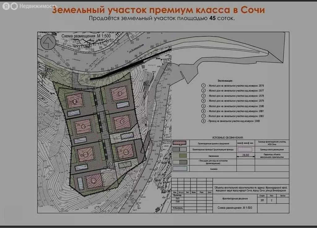 Участок в Сочи, Виноградная улица (45 м) - Фото 1