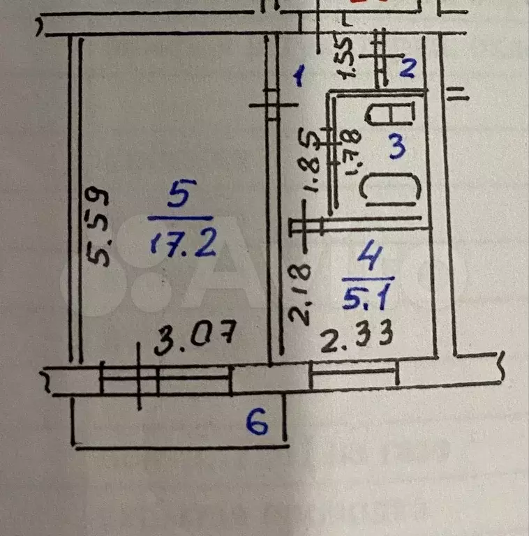 1-к. квартира, 31 м, 4/5 эт. - Фото 0