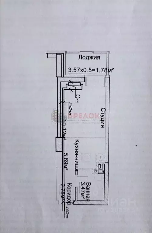 Студия Ростовская область, Ростов-на-Дону просп. Стачки, 215Б (25.0 м) - Фото 2