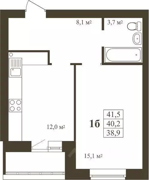 1-к кв. Тамбовская область, Тамбов Телецентр мкр,  (41.5 м) - Фото 1