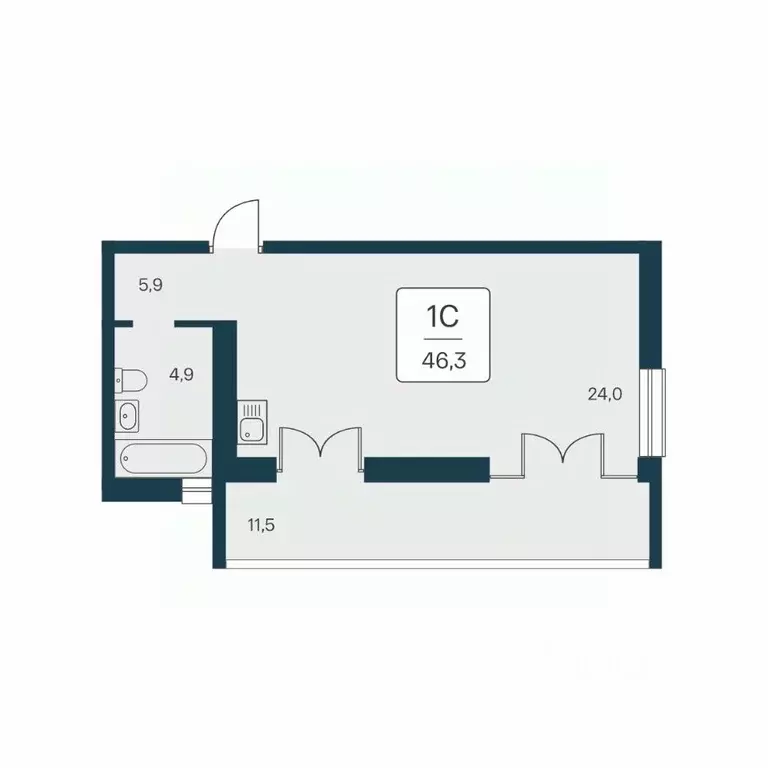 1-к кв. Крым, Алупка ш. Севастопольское, 6Ак2 (46.3 м) - Фото 1