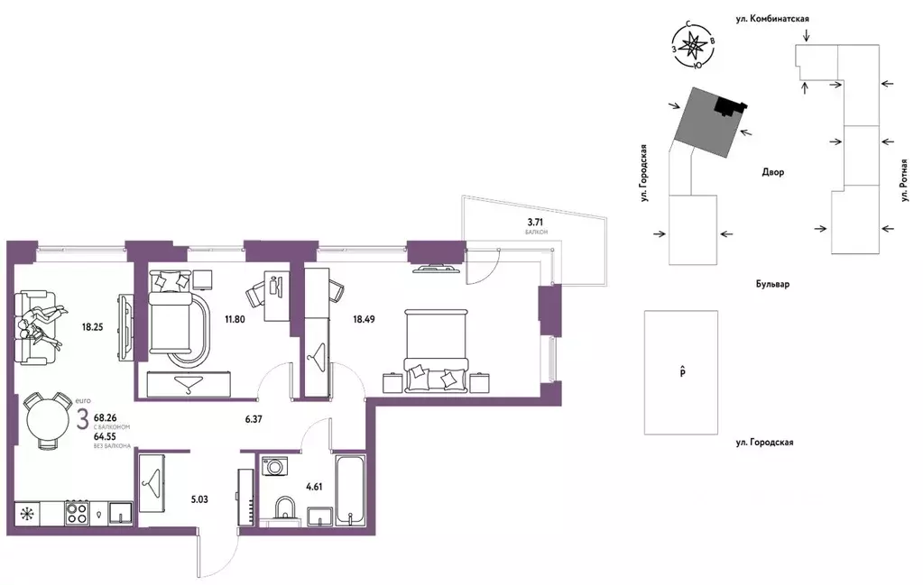3-к кв. Свердловская область, Екатеринбург муниципальное образование, ... - Фото 1