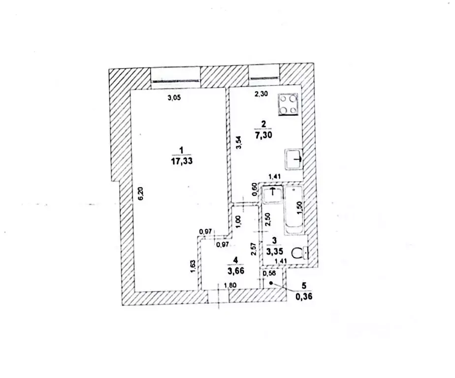 1-к кв. Ульяновская область, Ульяновск Хрустальная ул., 38 (32.0 м) - Фото 2