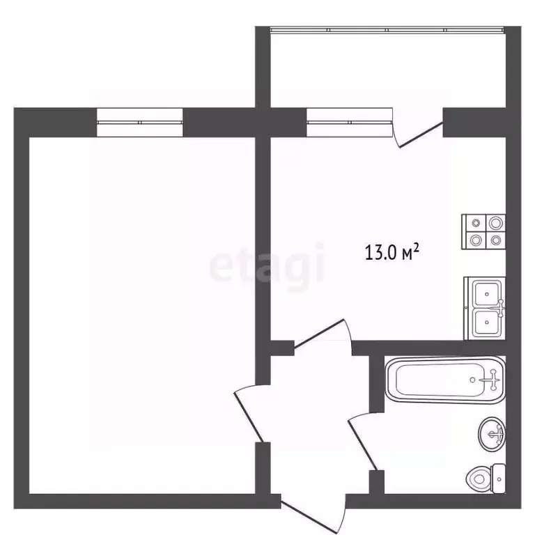1-к кв. Тамбовская область, Тамбов Астраханская ул., 250 (39.1 м) - Фото 2