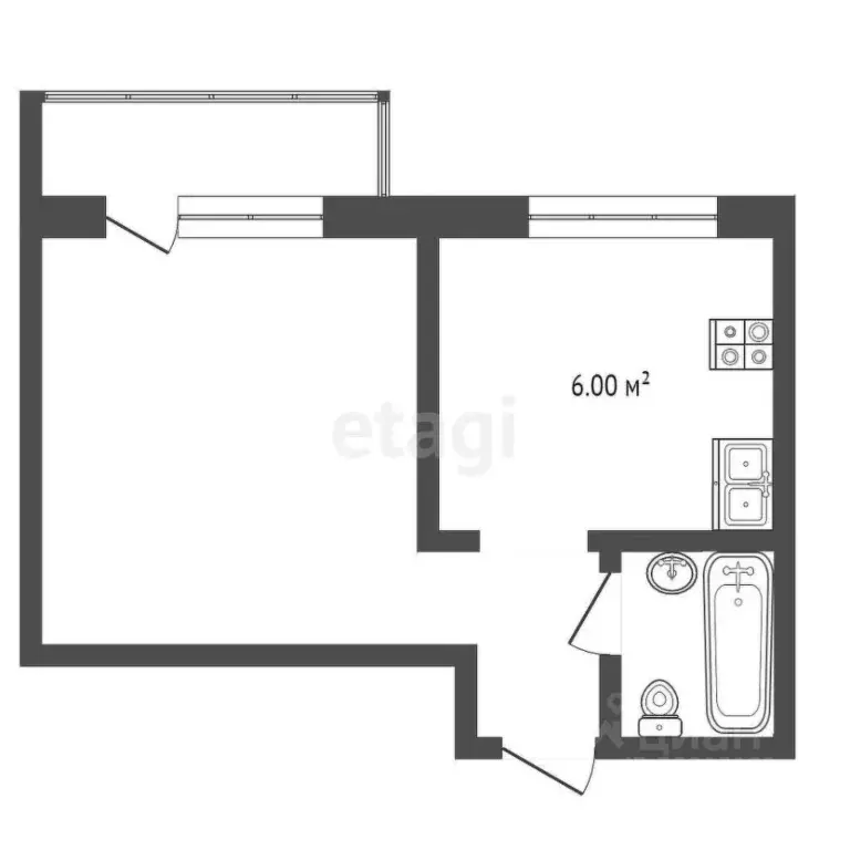 1-к кв. Ростовская область, Ростов-на-Дону ул. Миронова, 3/3 (22.0 м) - Фото 1