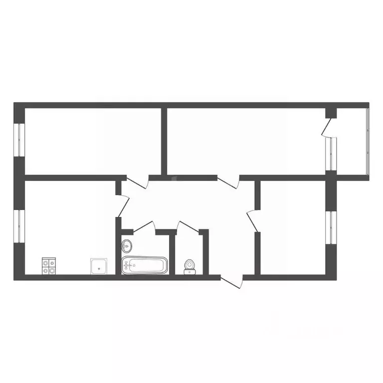 3-к кв. Тульская область, Узловая ул. Простомолотова, 24 (61.7 м) - Фото 2