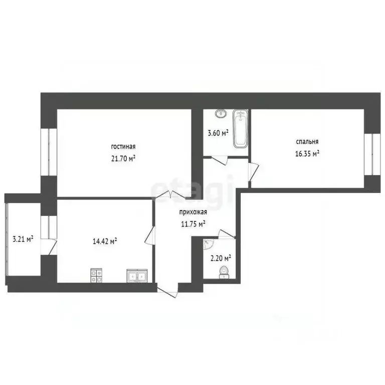 2-к кв. Марий Эл, Йошкар-Ола ул. Зарубина, 36 (71.6 м) - Фото 1