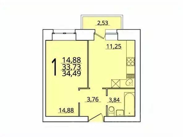 1-к кв. Архангельская область, Северодвинск ул. Гоголя, 6 (34.39 м) - Фото 0